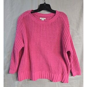 American Eagle Women's Knit Oversized Sweater Pink XS Chuncky